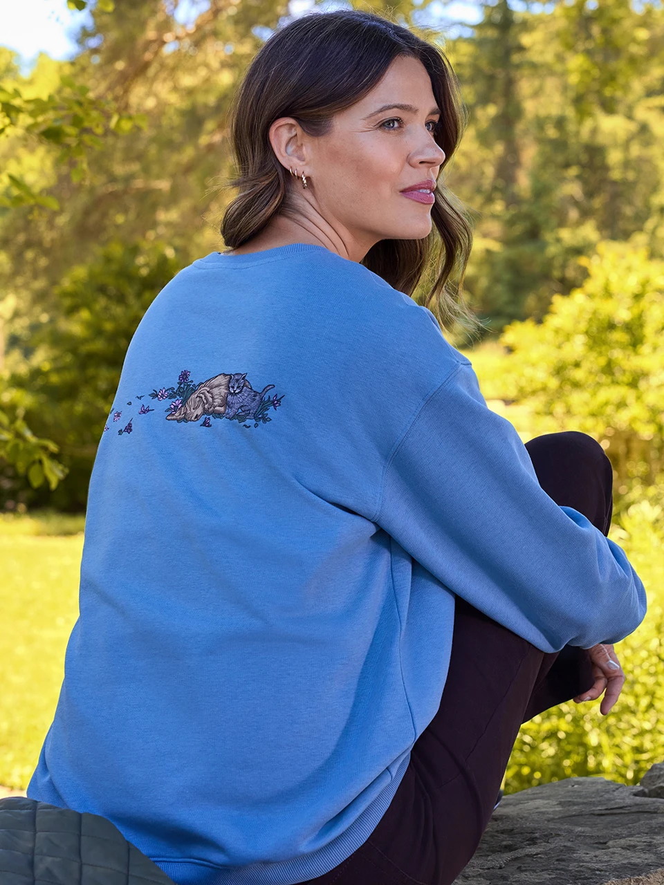 Printed Fleece Crew Neck Pullover