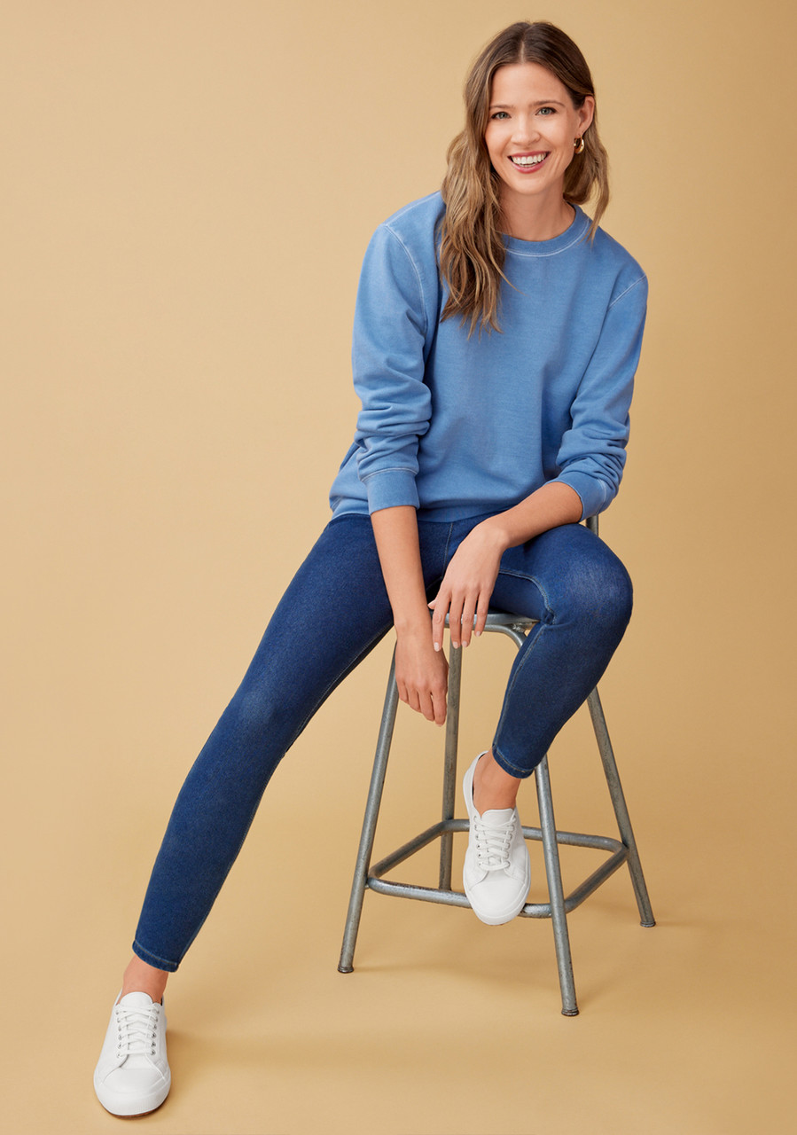 Tシャツ・カットソー SUARE Women's Cotton Dying Cable Round Half Knit Cloud Blue 451401081_1__79558.1740080399.