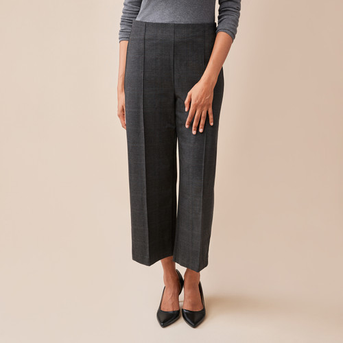Women's Plaid Wide Leg Crop Pant | Northern Reflections