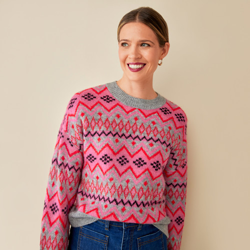 Women's Modern Jacquard Crewneck Sweater | Northern Reflections