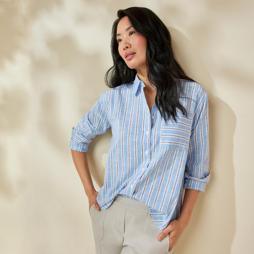 Women's Striped Button Down Shirt | Northern Reflections