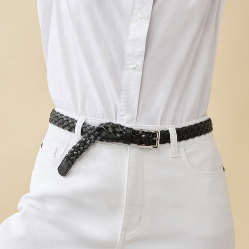 Braided Belt-Black on model