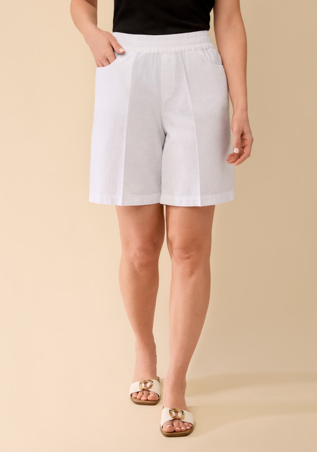 Garment Dye Cotton Short - White