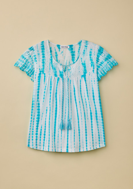 Cap Sleeve Tie-Dye Tassel Top
