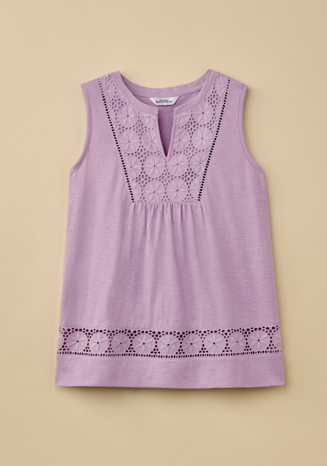 Y Neck Lace Yoke Top