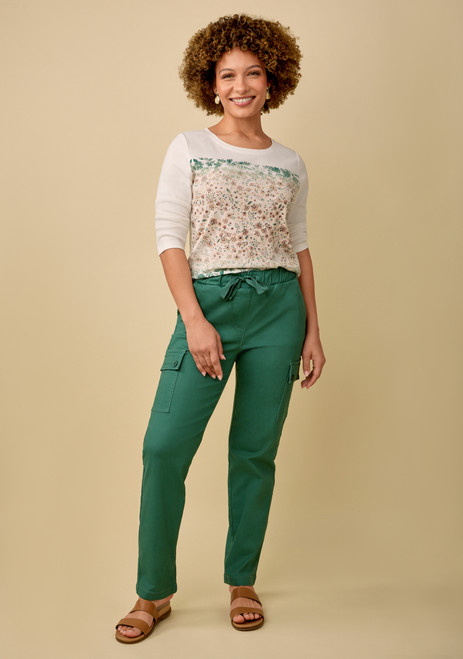 Drawstring Stretch Cargo Pant - Full
