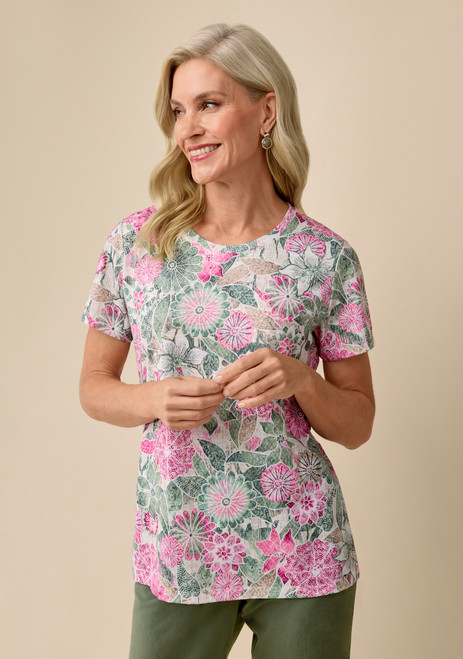 Short Sleeve Garden Print Tee