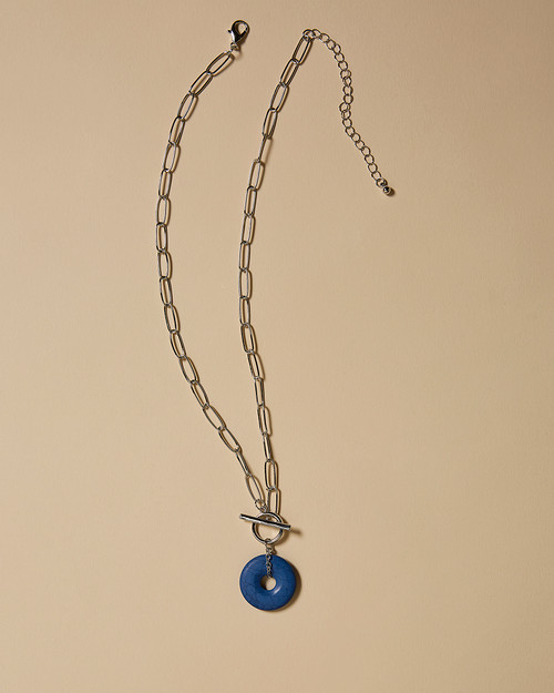 Blue Circle Pendent Necklace