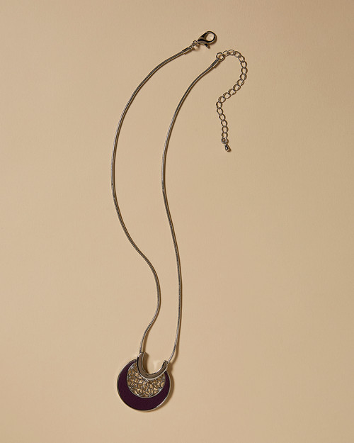 Burgundy Circle Pendent Necklace