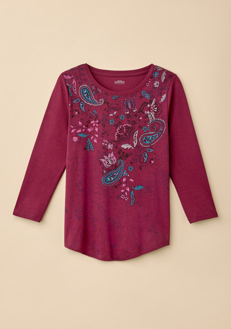 Botanical Print Cotton Graphic Tee