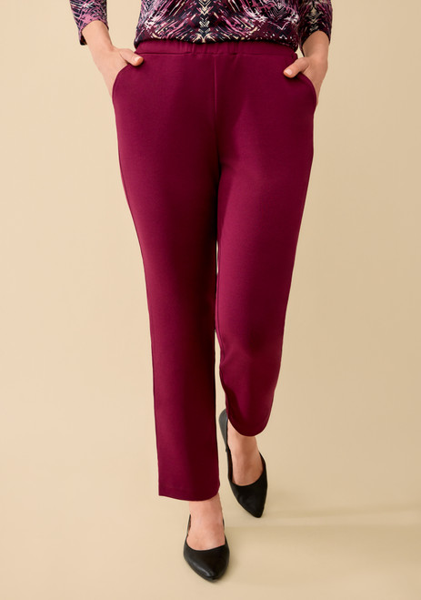 Petite - Pull-On Knit Pant Red
