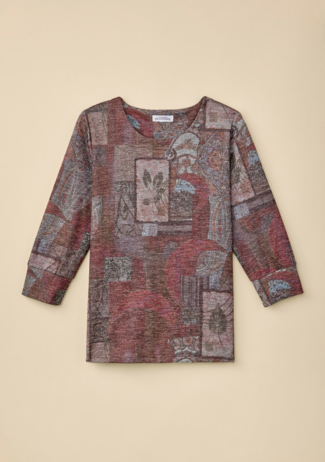 Mosaic Print Lurex Top