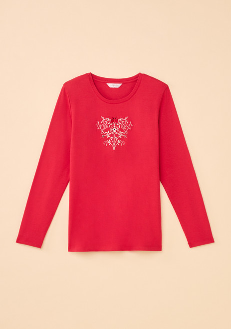 Cardinal Embroidered Tee