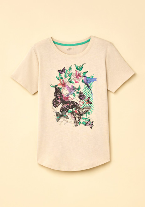 Nature Print Slub Graphic Tee