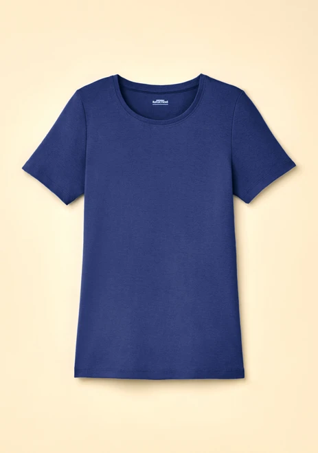 Ribbed Cotton Crewneck Tee Navy