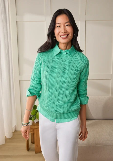 Textured Roll-Neck Pullover