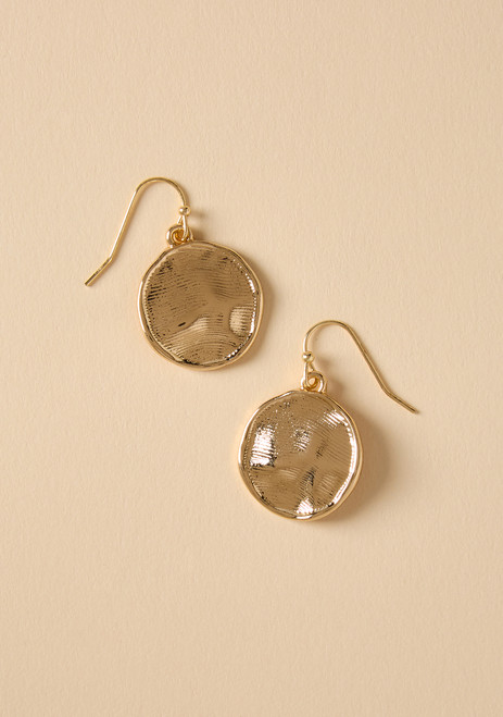 Gold Thumbprint Drop Earrings