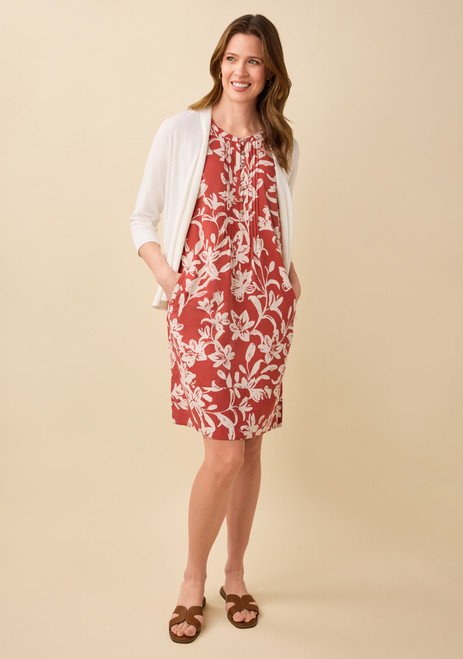 Linen Blend Pintuck Sleeveless Dress | Northern Reflections