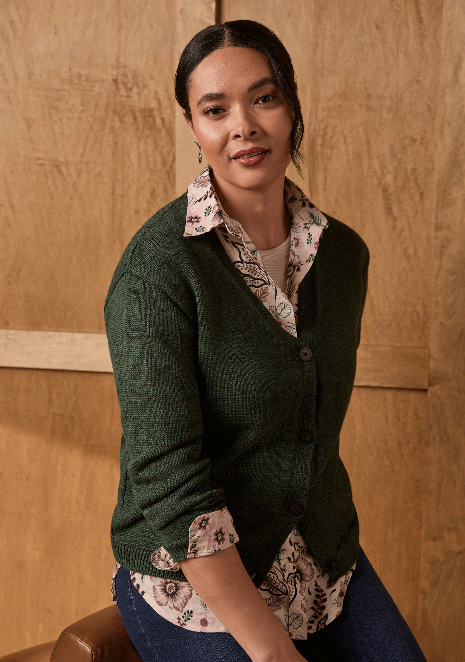 トップス MIX ANIMAL JACQUARD BRUSHED CARDIGAN Animal Jacquard Cardigan | Northern Reflections
