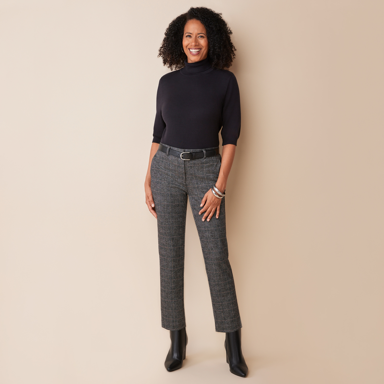 Audrey Tailored Ponte Pants - Black