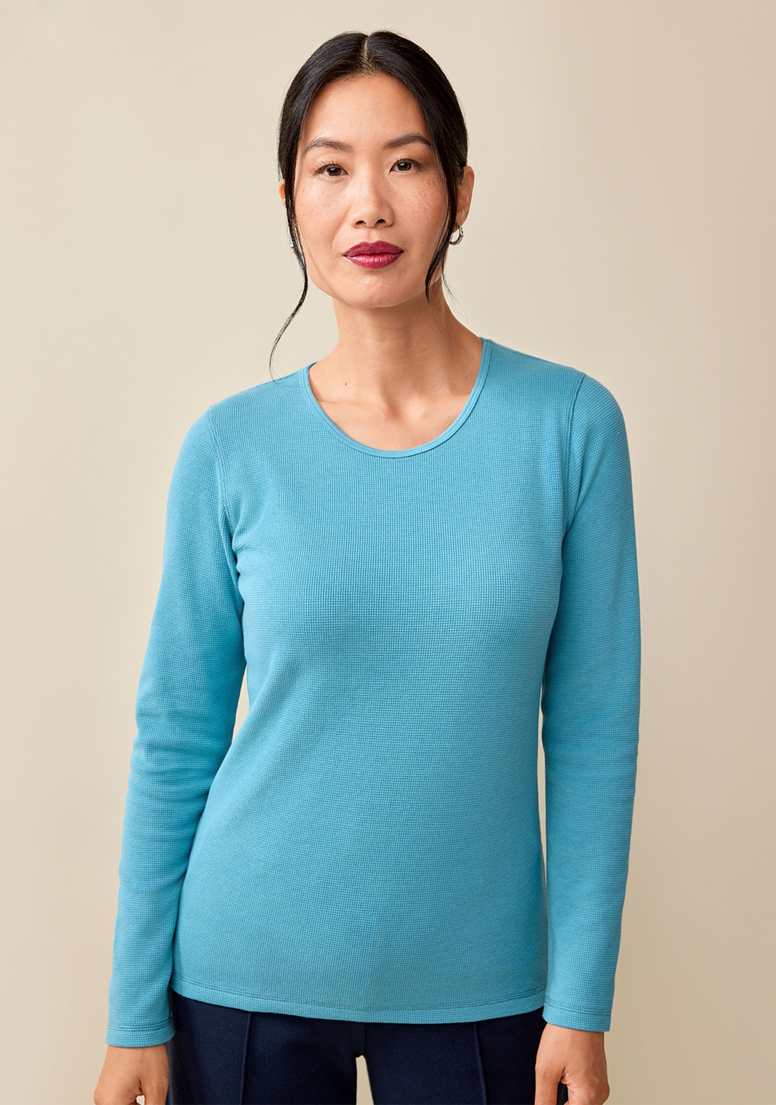 Women's Waffle Knit Crewneck Tee | Northern Reflections