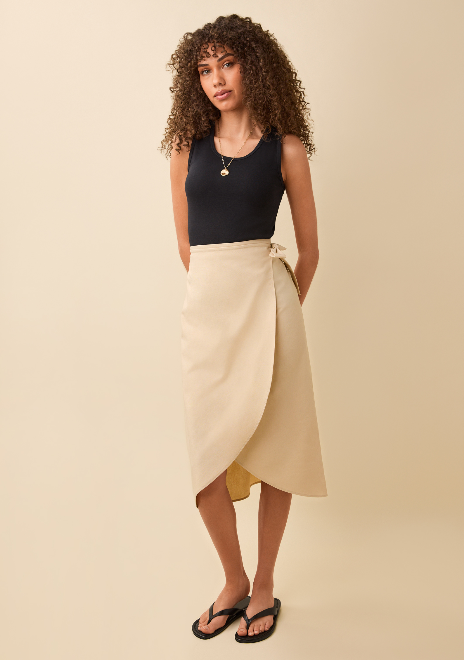 Linen Blend Wrap Skirt | Northern Reflections