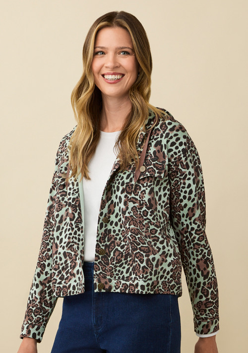 French Terry Leopard Print Jacket Northern Reflections