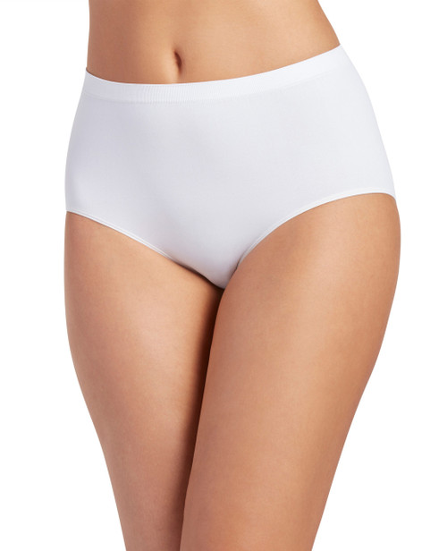 ELK Plain Womens Brief 100% Cotton Ladies White Panty Innerwear at
