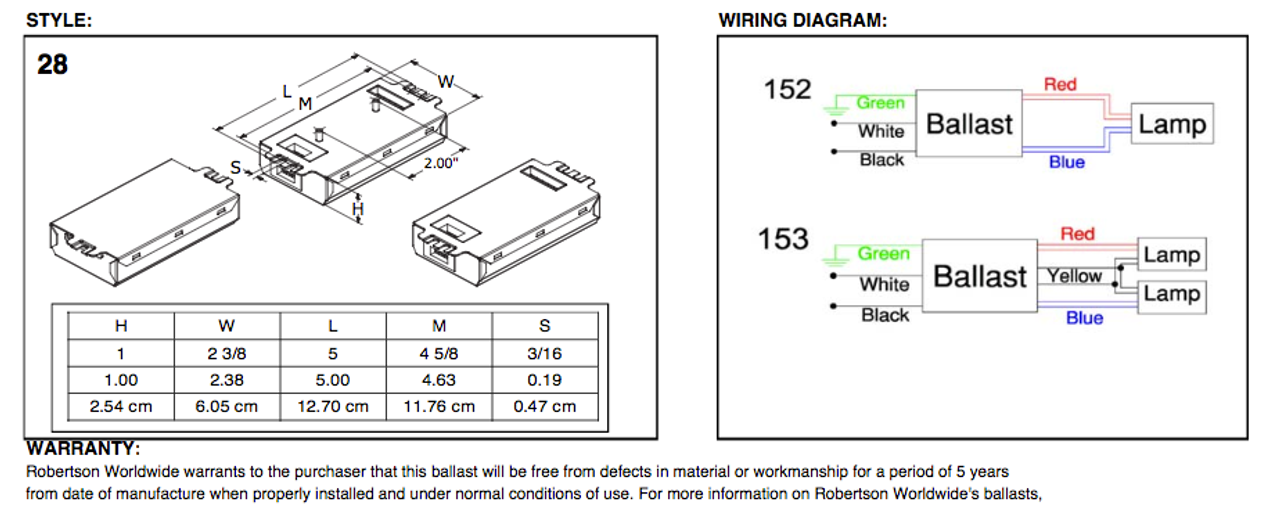 Robertson Psm226cqmvdw Cfl Ballast
