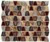 Tranquil Trapezoid - TS-937 Native Tortoise - Crackle Jewel Glass & Natural Stone Decorative Mosaic Tile - Sample