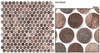 Urban Jungle - UJ665 Brown Cayman - Penny Round Aluminum Metal Cap Mosaic - Sample