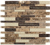 Tranquil Linear - TS-941 Mocha Canyon - Random Brick Crackle Jewel Glass & Natural Stone Decorative Mosaic Tile - Sample