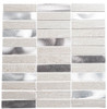 Maison De Luxe Series - MDX-2702 Silver Tower - Brick Shape Porcelain Wood & Metal Mosaic Tile - Stacked - Sample