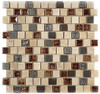 Tranquil Offset - TS-924 Russian Denim - 1X1 Crackle Jewel Glass & Natural Stone Decorative Mosaic Tile - Sample