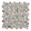 Anthology Tile - The Finish Line - Natural Oblique - Mixed Gray White Round Waterjet Marble Mosaic