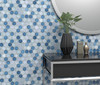 Anthology Tile - Watercolors - ANTHWCBV Bay View Hexagon - Blue Glass Mosaic Tile - GLOSSY