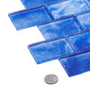 Frothy Swirls - FTS 6024 Azulejo Art Blue - 2X3 Brick Subway Glass Tile Mosaic