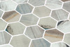 New Belfont - NBT 5433 Merida Allure - Taupe Blue Mix - 2" Inch Hexagon Recycled Glass Tile Mosaic