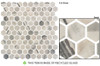 Aragon Hills - AGH 5414 Python Haze Taupe - 1" Inch Hexagon - Recycled Glass Tile Mosaic