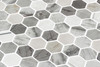 Aragon Hills - AGH 5415 Ventura Heights Gray White Mix - 1" Inch Hexagon - Recycled Glass Tile Mosaic