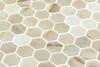 Grenada Views - GV 5403 Corboda Mist  - 1" Inch Hexagon Carrara Marble Look - Recycled Glass Tile Mosaic