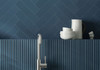 EST-1185  Estria Aegir Blue Subway - 3" X 12" Ceramic Tile - RELIEF FLUTED MATTE