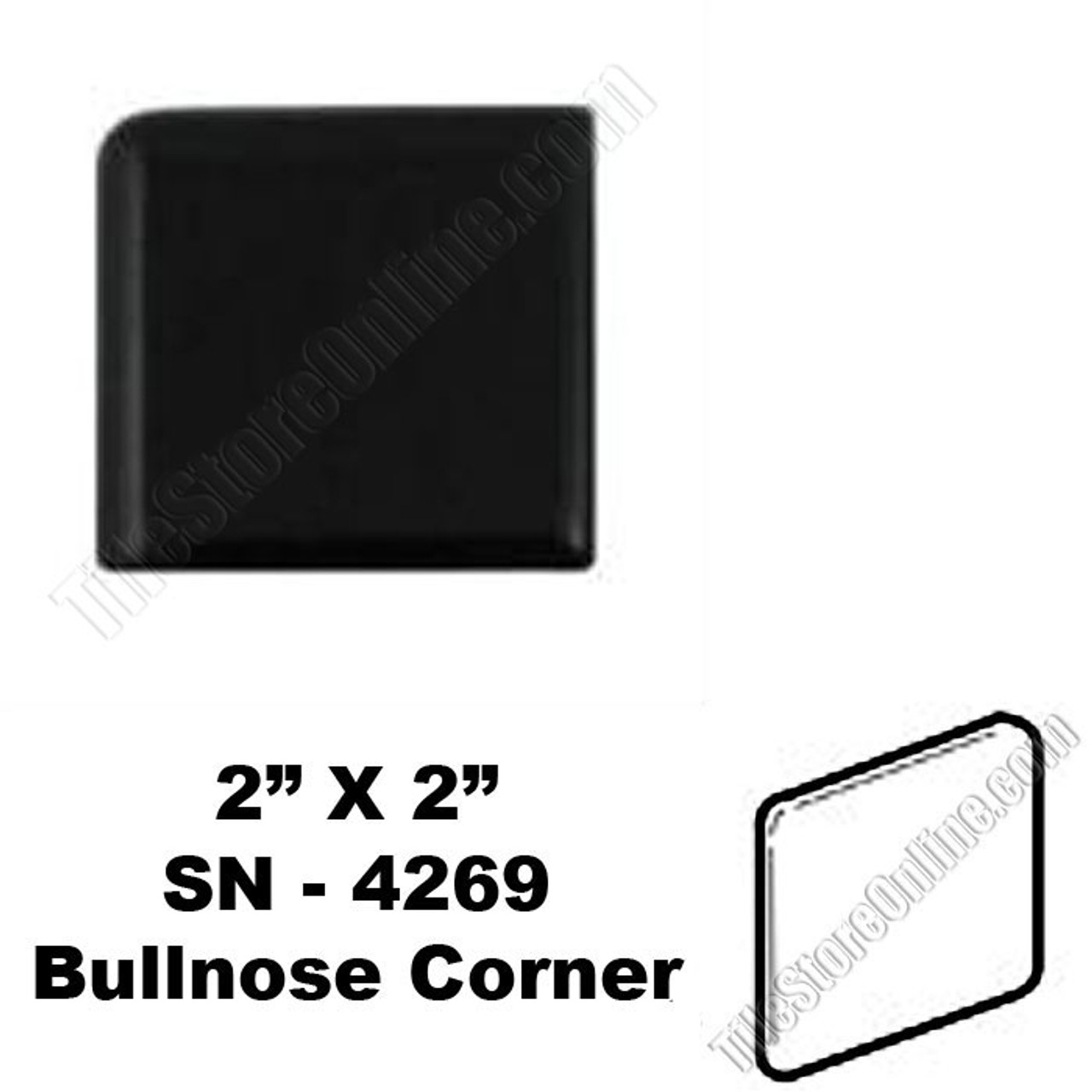 Daltile K111 Black 2X2 Bullnose Corner SN4269 Dal Tile Ceramic