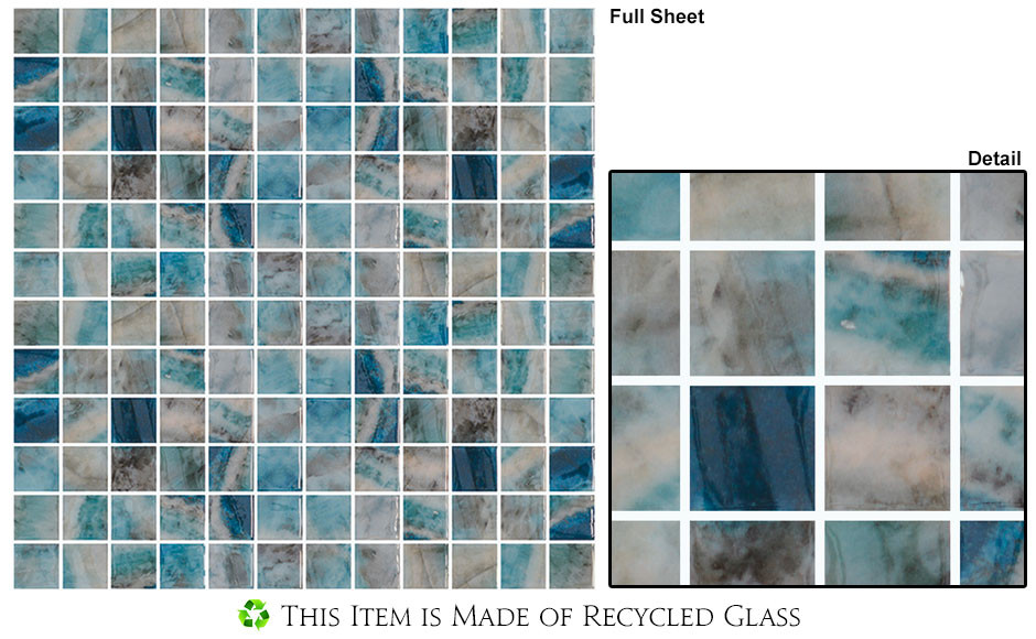 Daltile Blanc ET DA19 Gris Raindrop Cast Limestone & Glass Blend