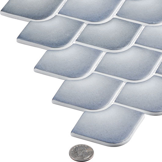 Mermaids - MID 6085 Kailani Gray - Fish Scale Glass Tile Mosaic