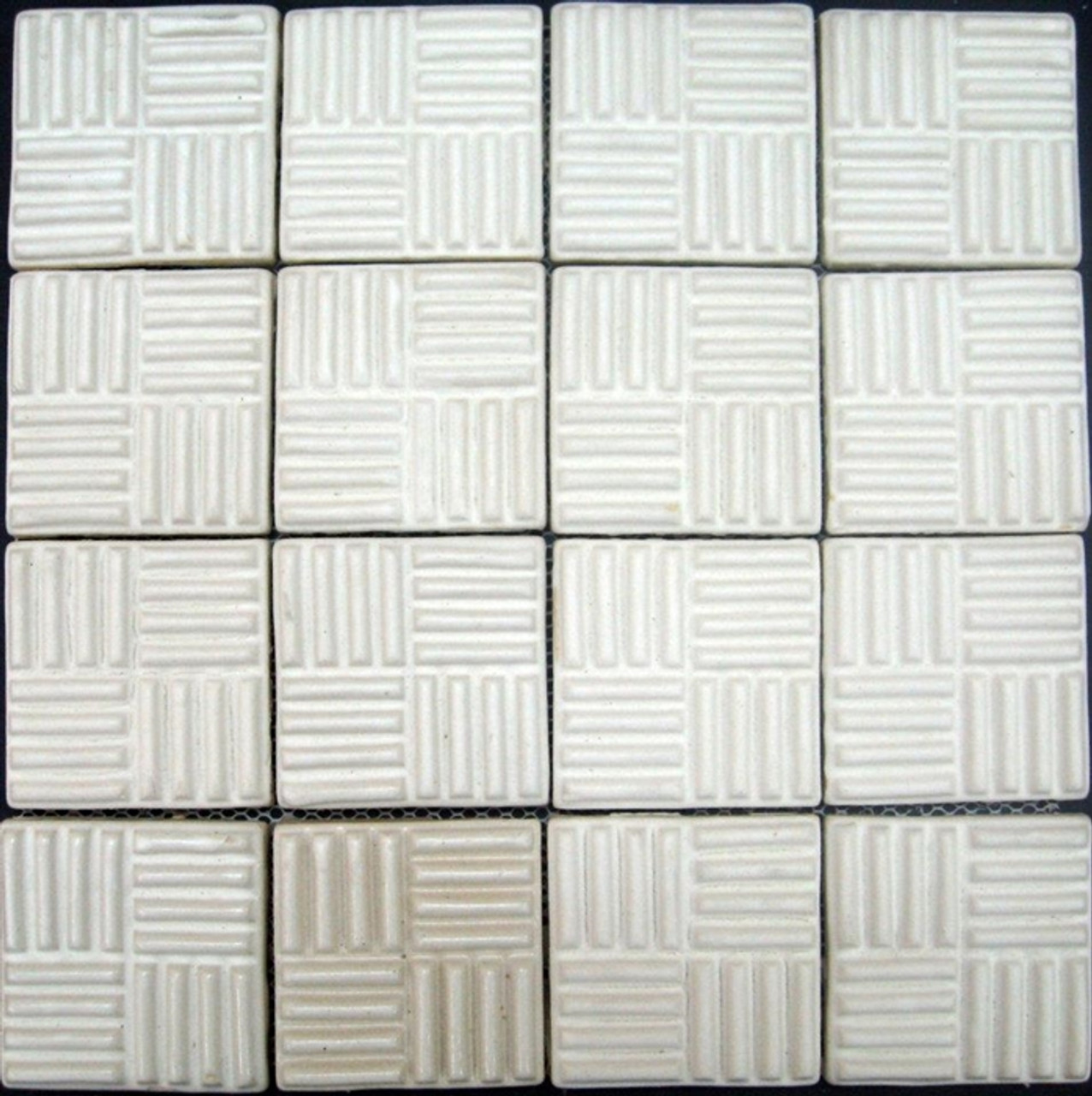 Bristol Studios Dots Decos G2794 Cube Cream Hand Crafted Contoured Decorative Mosaic Tile