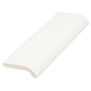 Bright Arctic White: 2 x 6 Ceramic Tile Mud Cap Bullnose Trim Edge (1 PIECE