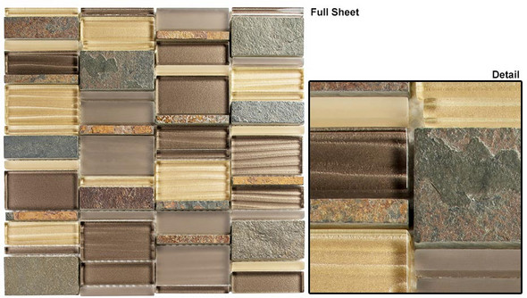 Corrugated Scape - CSS-125 Urban Pollen - Multi Size Offset Glass & Natural Stone Mosaic Tile Corrugated Scape - CSS-125 Urban Pollen - Multi Size Offset Glass & Natural Stone Mosaic Tile