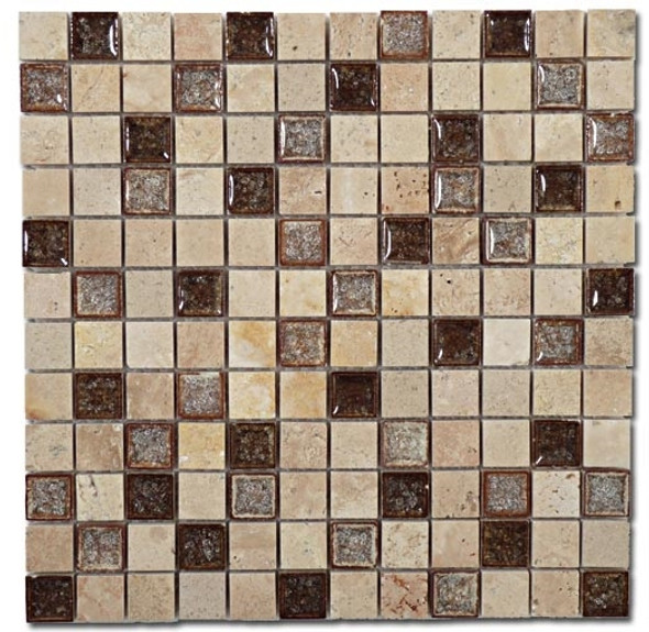 Supplier: Tile Store Online, Name: Tranquil TS-910, Color: Rocky Beach, Type: Crackle Jewel Glass & Stone Mosaic Tile, Size: 1X1