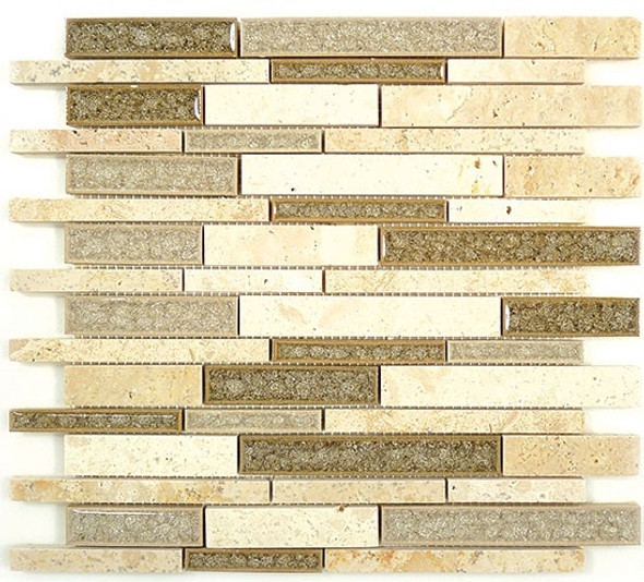 Supplier: Tile Store Online, Name: Tranquil Random Brick Linear TS-942, Color: Sage Brush, Type: Crackle Jewel Glass & Stone Mosaic Tile, Size: 12X13.5